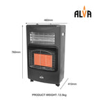 ALVA - Infrared Radiant Gas & Electric Dual Indoor Heater + Cadac 9kg Gas Cylinder (Combo)