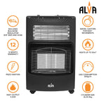 ALVA - Infrared Radiant Gas & Electric Dual Indoor Heater + Cadac 9kg Gas Cylinder (Combo)