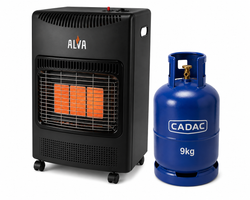 ALVA - Infrared Radiant Gas & Electric Dual Indoor Heater + Cadac 9kg Gas Cylinder (Combo)
